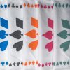 Picture of the five tea towels, showing their different colours
