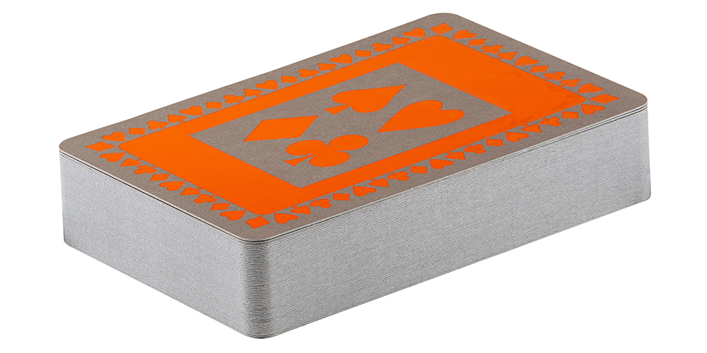Single pack of rich orange pattern playing cards