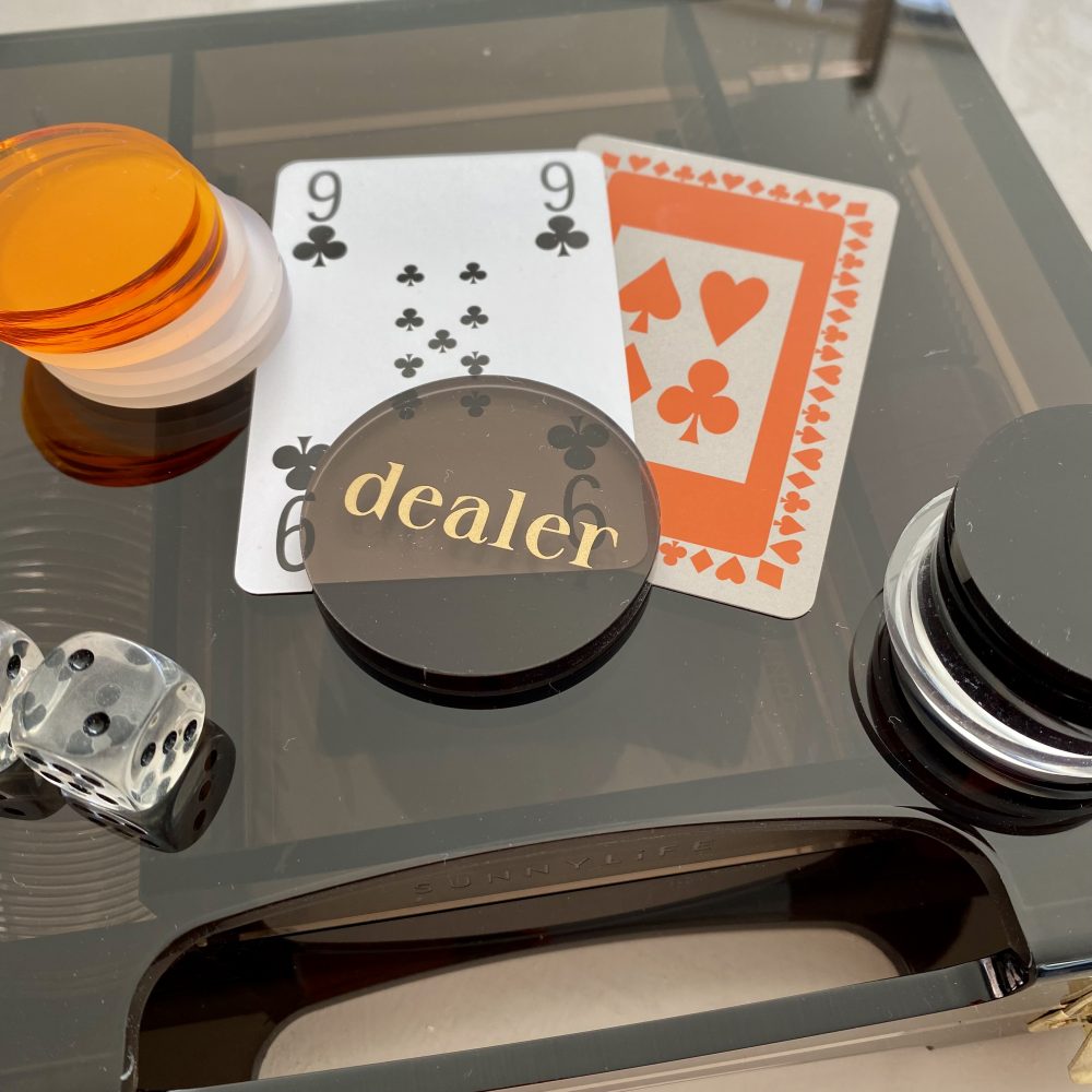 Perspex boxed poker set